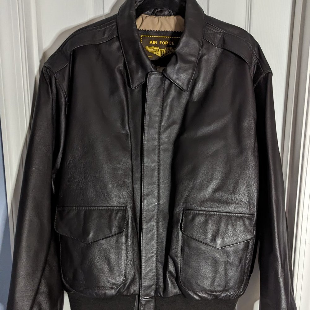 Air Force Landing Leather Men's XL Leather Bomber Jacket - Picture 5 of 16